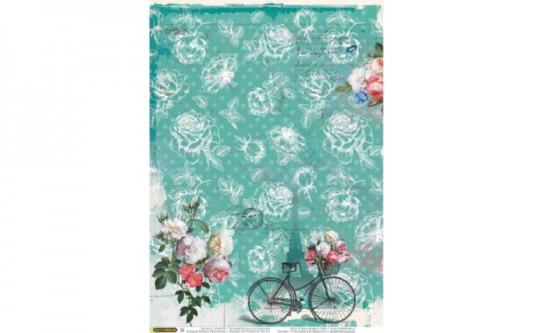 Бумага рисовая для декупажа "Сердце богемы. Променад", формат А3, 1 лист (Craft Premier) 