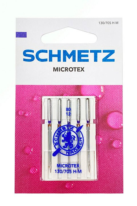 Набор игл для бытовых швейных машин "Microtex", особо острые, №80, 5 шт (SCHMETZ)