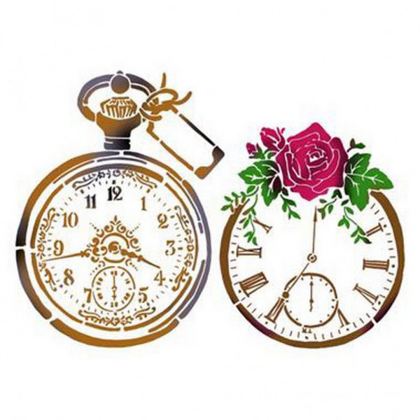 Трафарет "Старинные часы" 21х29,7 см (Stamperia)