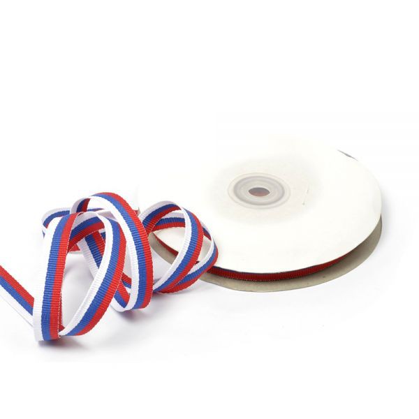 Лента репсовая "Триколор", ширина 12 мм, 1 ярд (91 см)  