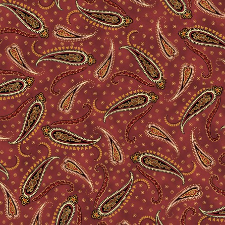Отрез ткани "Пейсли" из коллекции Марракеш, цвет Красный (QUILTING TREASURES), 55*50 см