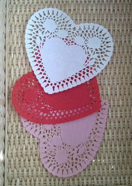 Набор из трех салфеток "Свадебный микс", Белый/Розовый/Красный, 3 шт.