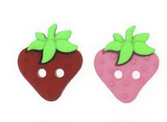 Декоративная пуговица "Милая клубничка" (Strawberries), 1 штука, цвет Розовый/Красный (Dress It Up)