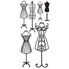 Натирки из коллекции Timeless "Dress Form" (Манекены), цвет Черный (Kaisercraft) 