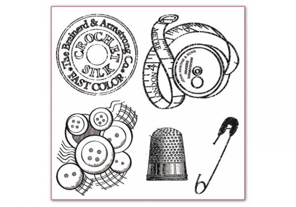 Набор штампов силиконовых "Креативное шитье" (Stamperia)