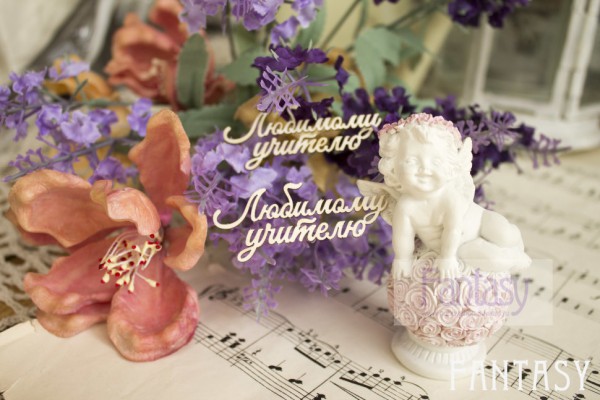 Чипборд из коллекции "Надписи" Любимому учителю, 2шт  (Fantasy, Россия)