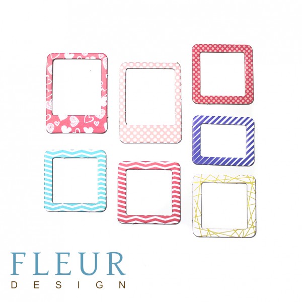 Набор рамочек из картона из коллекции "Твори" Яркие брызги 7 шт. (Fleur Design)