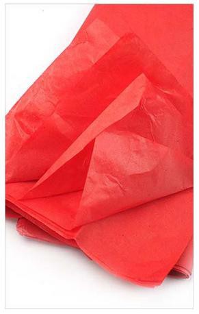 Бумага тишью однотонная матовая, цвет Красный, 50*66 см, 1 лист