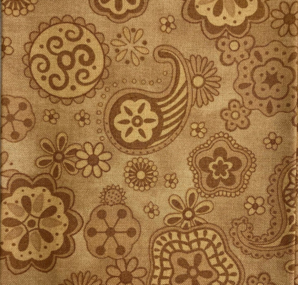 Отрез ткани для пэчворка, коллекция Cattitudes repeat 4165, цвет Коричневый, 50*55 см, 100% хлопок (США)