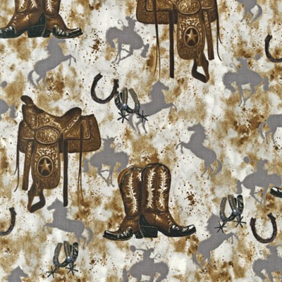 Отрез ткани для пэчворка, коллекция WAY OUT WEST, цвет Серо-коричневый, 50*55 см, 100% хлопок (Дания)