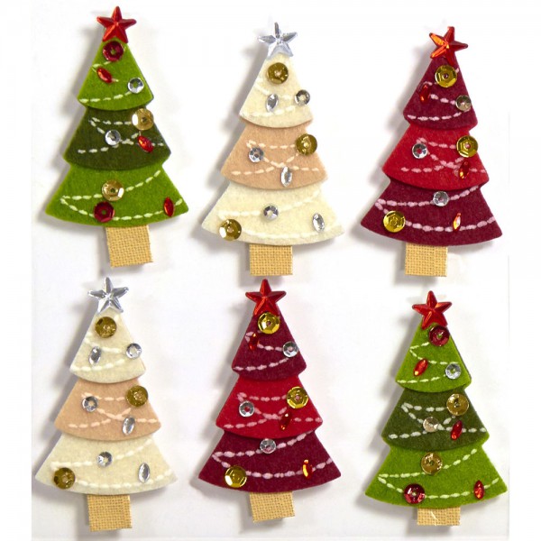 Украшение многослойное "Новогодние ёлочки", набор (Jolee's Botique) 