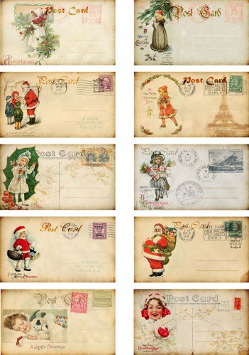 Бумага рисовая для декупажа "Рождественские открытки №1" формат А3, 1 лист (Craft Premier)