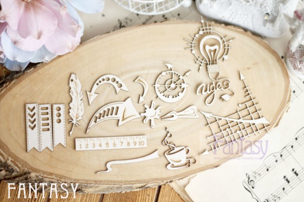 Набор чипборда "Канцелярия" #3, 17 элементов (Fantasy, Россия)