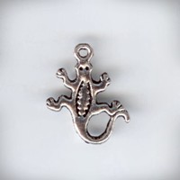 Металлическая подвеска "Ящерица" 3D, цвет Старое серебро