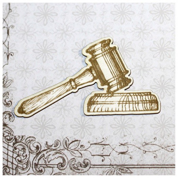 Фигура из чипборда из коллекции "Правосудие" Молоток с гравировкой (Россия)