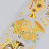 Набор ацетатных наклеек с золотым фольгированием "Духовые инструменты и жёлтые цветы", 2 листа (АртУзор)