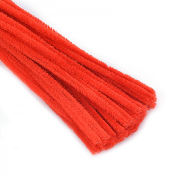 Проволока пушистая (синельная) для поделок, 30 см, цвет Красный, 1 шт