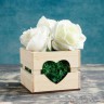Ящик-кашпо подарочный с сердцем, цвет Натуральный, 11*10*9 см (внутренние размеры ящика), дерево