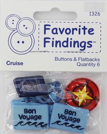 Набор тематических пуговиц "Круиз", 6 шт. (Favorite Findings)  