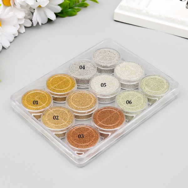 Микробисер, оттенки Серебра и Золота, цвет по выбору, 10 г   