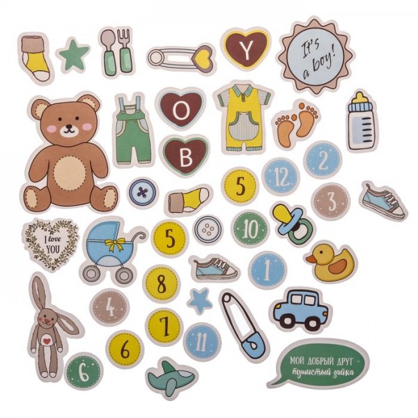 Набор высечек "It's a Boy", 40 шт. (АртУзор, Россия)  