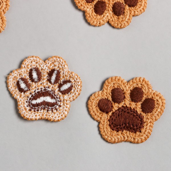 Декоративная фигура из текстиля с вышивкой "Лапка", 4,3х5 см, 1 шт.