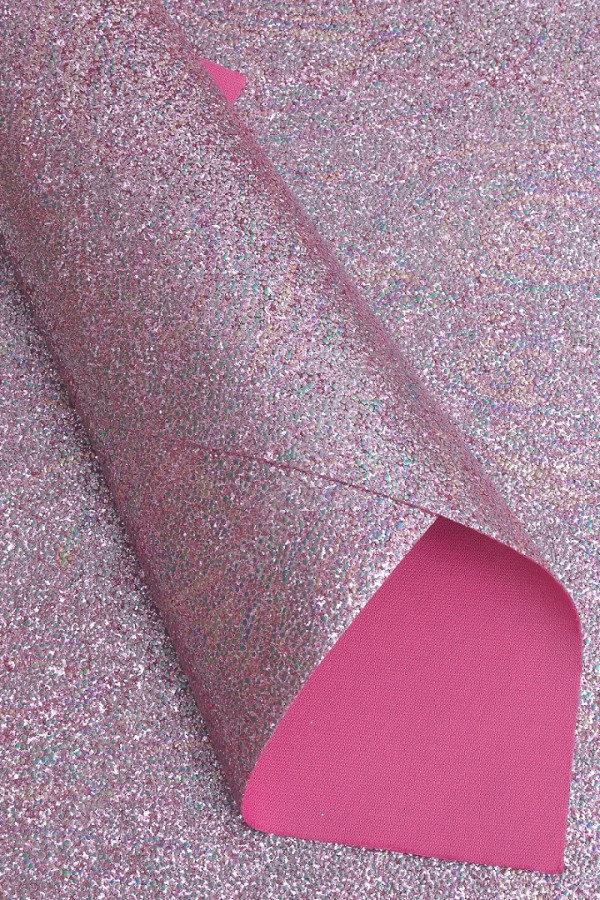 Кожа искусственная зернистая "Радужный", цвет Розовый, размер А4