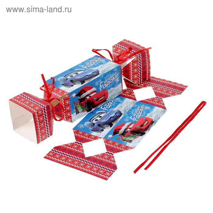 Складная коробка-конфета "Крутого Нового года!" (Тачки), 11*5*5 см (Артузор) 