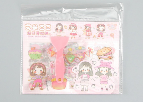 Набор ацетатных наклеек с золотым фольгированием "Детство", 6 листов и лопатка (АртУзор)