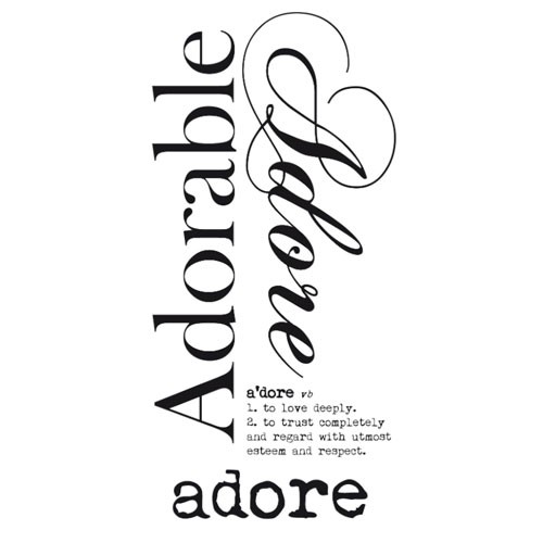 Натирки "Adorable (Обожание)", маленький набор, цвет Черный (Kaisercraft) 