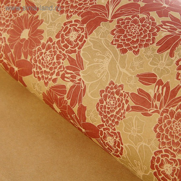 Бумага упаковочная крафт "Узор", 1 лист 100*70 см