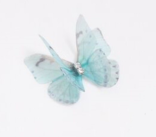 Бабочка шифоновая маленькая, 3 см, цвет Бирюзовый
