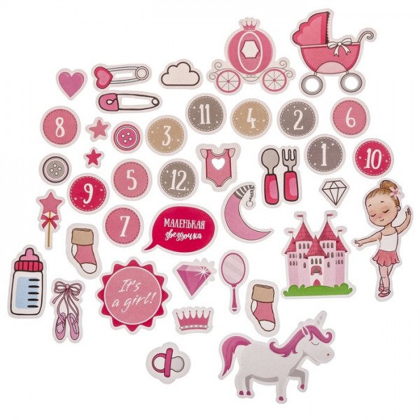 Набор высечек "It's a Girl", 40 шт. (АртУзор, Россия) 