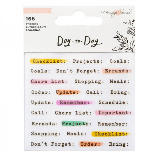 Набор стикеров (стикербук) из коллекции "Day-to-Day" Crate Paper, 166 шт. (American Crafts)