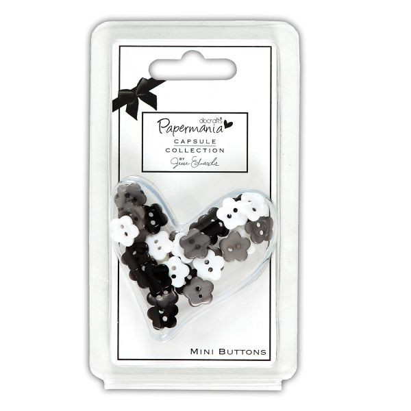 Набор мини-пуговиц "Цветы" из коллекции Bexley Black (Papermania)