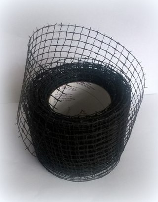Лента-сетка, цвет Черный, ширина 10 см, длина кратно 20 см (Польша)