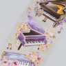 Набор ацетатных наклеек с золотым фольгированием "Клавишные инструменты и цветы", 2 листа (АртУзор)