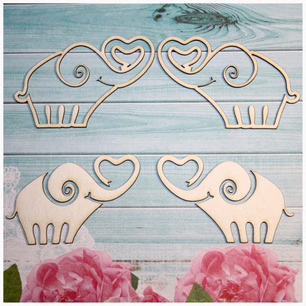 Фигура из чипборда  "Слоник-сердце", 2 элемента (Россия)