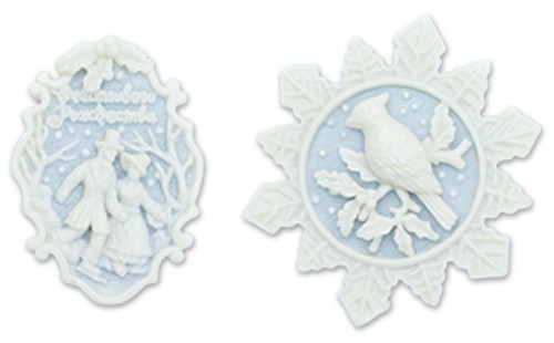 Набор камей "Счастливого рождества", 2 шт. (Scrapberry's) 