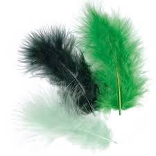 Перья марабу разных оттенков Зеленого цвета 9 см, 15 шт. (Knorr Prandell) 