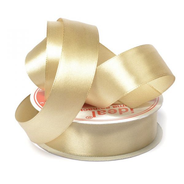 Атласная лента, ширина 25 мм, цвет Светло-песочный, 1 метр 