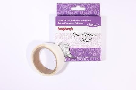Прозрачные клеевые подушечки в рулоне 3x3x0,4 мм, 300 шт. (Scrapberry's)