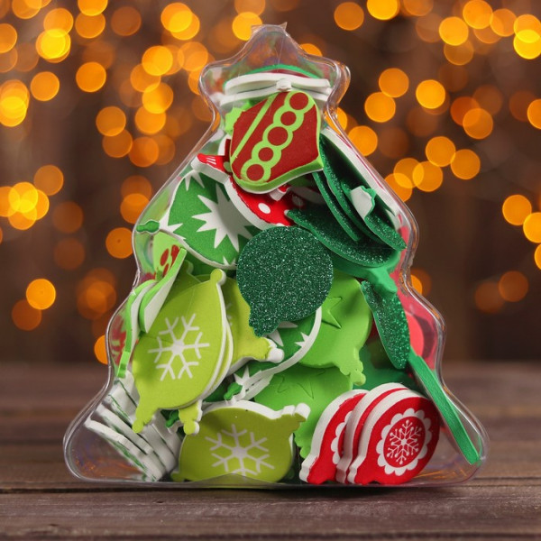 Большой набор декоративных фигур на клеевой основе «Новогодние игрушки», 94 шт. (Артузор, Россия) 