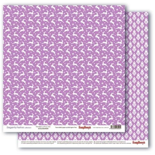 Бумага из коллекции "Зимние контрасты" Звездная ночь, Лиловый иней (Scrapberry's)