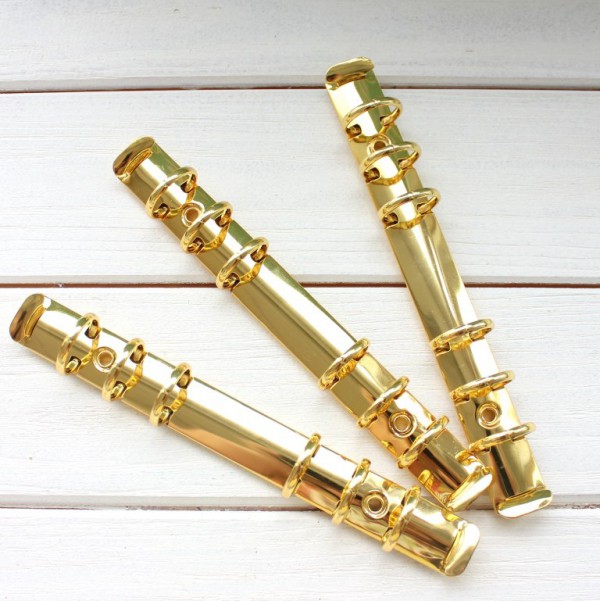 Суперхит! Кольцевой механизм на 6 колец, размер 17,5 см (А6), D=25 мм, с креплением, цвет Золото