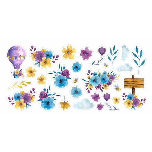 Набор высечек из коллекции "Цветные мечты", 27 штук (ScrapMania) 