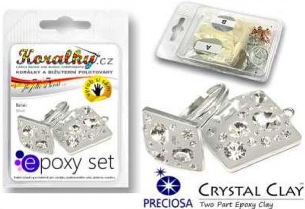 Эпоксидный комплект (кулон+кольцо), цвет Серебро