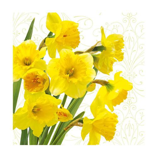 Салфетка 33*33 см "Yellow Daffodils", 1 штука (Paw Decor Collection)