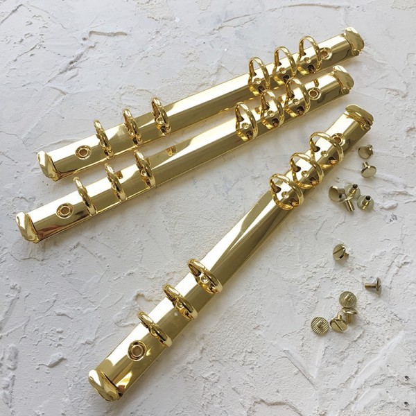 Суперхит! Кольцевой механизм на 6 колец, размер 22,5 см (А5), D=25 мм, с креплением, цвет Золото