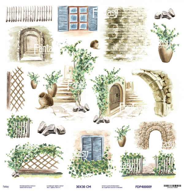 Лист бумаги из коллекции "Дверь в лето" Дверь в лето-9 (для вырезания) (Fantasy)